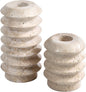 HofferRuffer Travertine Candlestick Holders, Set of 2 Natural Stone Candle Holder Decorative Candle Stands for Wedding, Dinning, Party, Table Centerpieces, Fits 3/4'' Thick Candles (Cream White)