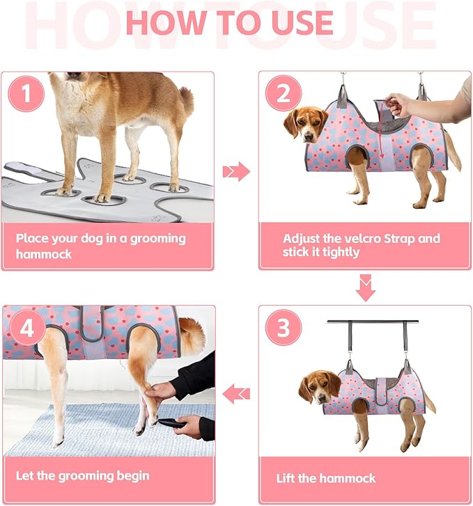 Dog Grooming Hammock for Small Dogs & Cats, Dog Grooming Harness for Nail Trimming, Pet Grooming Sling Helper with Nail Clippers/Nail Trimmers-Mewly Pet