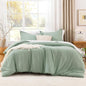 Litanika Oversized King Comforter Set 128x120, 3 Pieces Alaskan King Super King Plus Sage Green Lightweight Solid Bedding Set, All Season Fluffy Bed Set Quilt Blanket