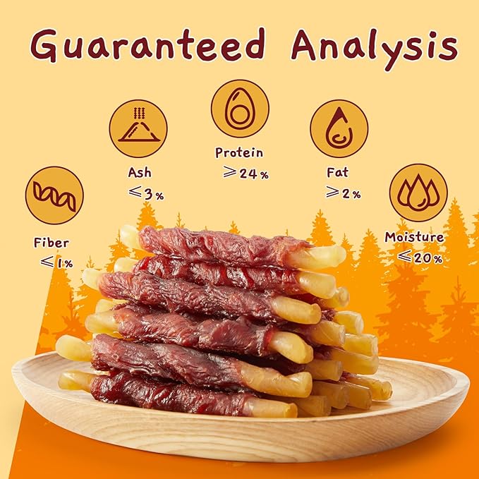 Jungle Calling Duck Wrapped Cod Sticks Dog Treats, Rawhide Free Training Rewards Snacks for Dogs, Natural Chewy Sticks Treats, 10.6oz-Mewly Pet