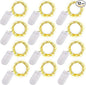 Warm White Fairy Lights Battery Operated, 7ft Mini Lights for Mason Jar, 12-Pack 20 Small LED String Lights for Crafts Bedroom Wedding Party Table Bottle Christmas Firefly Fairy Decoration