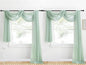 NICETOWN Voile Sheer Scarf Valances for Windows, 216" Extra Long Window Dressings for Anniversary/Wedding Design, Sage Green, 60" Wide, 2 Pieces