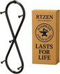 RTZEN Farmhouse Small Key Holder for Wall - Handcrafted Swirl Decorative 5 Key Hooks for Home Entryway - Wrought Iron Wall Mount Rack Purse Coat and Leash Holder or Organizer (Infinity Black)