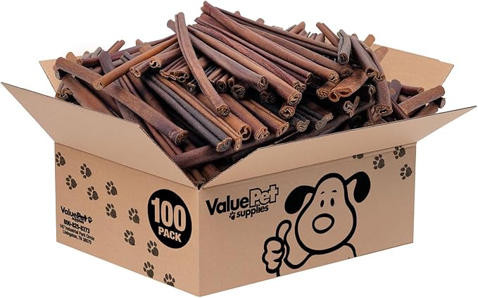 ValueBull Collagen Sticks for Dogs, 12 Inch Medium Chews, Natural Long-Lasting Dog Treats, 100 Count Bulk Pack - Supports Joints, Skin & Coat with Chondroitin & Glucosamine-Mewly Pet