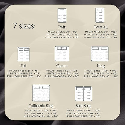 LuxClub 4 PC California King Sheet Set, Breathable Luxury Bed Sheets, Deep Pockets Wrinkle Free Cooling Sheets Machine Washable Hotel Bedding Silky Soft - Black Cal King