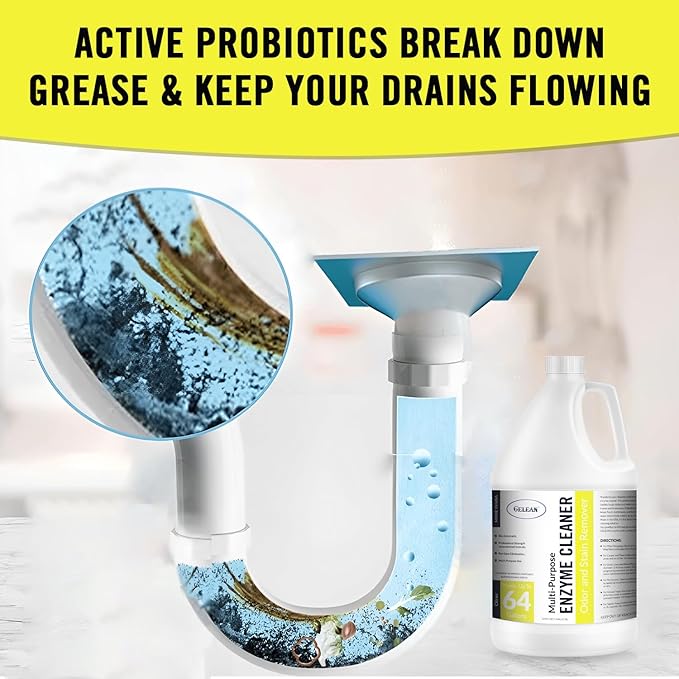 Multi-Purpose Probiotic Enzyme Cleaner, Made in USA - Pet Stain and Odor Remover - Concentrated - Professional & Home Strength Drains, Floors, Bathrooms, Toilets Trash Can, (1 gallon, Citrus)-Mewly Pet