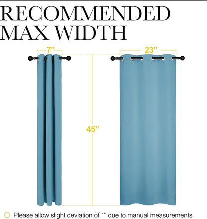 NICETOWN Thermal Insulated Curtains Blackout Draperies, Window Treatment Solid Grommet Room Darkening Drape Panels for Bedroom (Teal Blue, Set of 2, 29 by 45 inches Long)