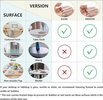 Deep Dream 1.5mm Thick 60 Inches Clear Round Table Protector, Round Table Cover, Tablecloth Protector, Table Protector for Dining Room Table & Office