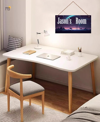 Personalized Sign Science Fiction Themed For Kids Room Starry Sky Nursery Door Art Decor For Little Man Cave,Custom Name Wall Decor Decorative Plate for Boys Bedroom Girls Room