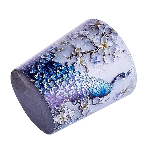 10L/2.64 Gallon PU Leather Trash Can Decorative Waterproof Wastebasket Paper Basket Garbage Bin for Home Office Bathroom