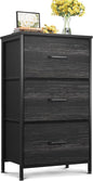AODK Dresser for Bedroom Nightstand Small Dressers Chest of Drawers End Table for Living Room, Closet Dresser with 3 Storage Drawers Organizer Clothes, Charcoal Black