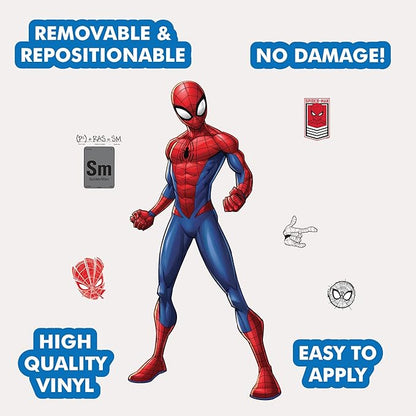 Marvel Spider-Man Wall Decal by Wall Palz, 25'' Vinyl Sticker with 3D Augmented Reality Interaction, Superhero Themed Room Decor for Boys
