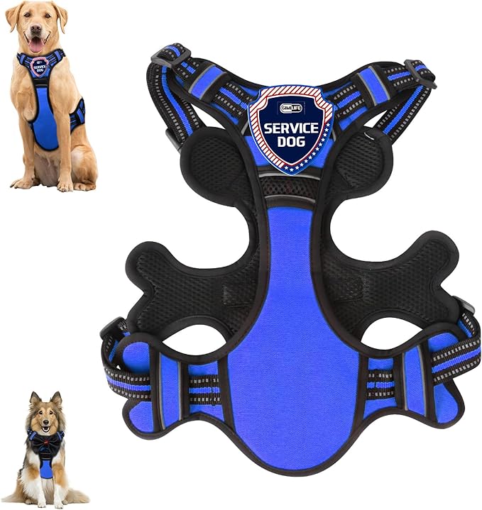 Dog Harness, Adjustable Reflective Dog Vest No Pull Dog Harness with Badge and Bow Tie for Puppy Small Medium Large Dogs-Mewly Pet
