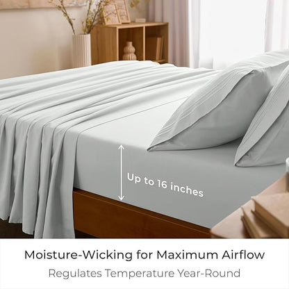 Mellanni Full Sheets Set - 4 PC Iconic Collection Bedding - Hotel Luxury, Extra Soft, Cooling Bed Sheets - Wrinkle, Fade, Stain Resistant (Full, Ivory)