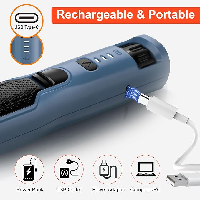 Dog Nail Grinder 7-Speed & 360° LED Light, Professional Pet Nail Grinder for Dogs and Cats, Electric Dog Nail Trimmer Painless Paws Grooming & Smoothing Tool for Large Medium Small Dogs Cats Pets-Mewly Pet