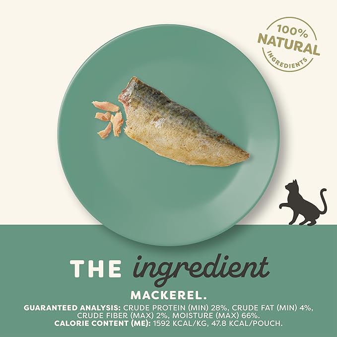 Applaws Natural Cat Treats, Grain-Free, High-Protein Whole Mackerel Loins, Single-Ingredient Healthy Snack for Cats (12 x 1.06 oz Loins)-Mewly Pet