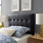 Modway Emily Tufted Button Faux Leather Upholstered Twin Headboard in Black