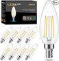 Cotanic LED Candelabra Bulb Dimmable 2700K Soft Warm White, E12 Small Base Type B Light Bulb 60W Equivalent, B11 Candle Light Bulb for Chandelier, Ceiling Fan Light Bulbs, 600LM, AC 120V, 8 Pack