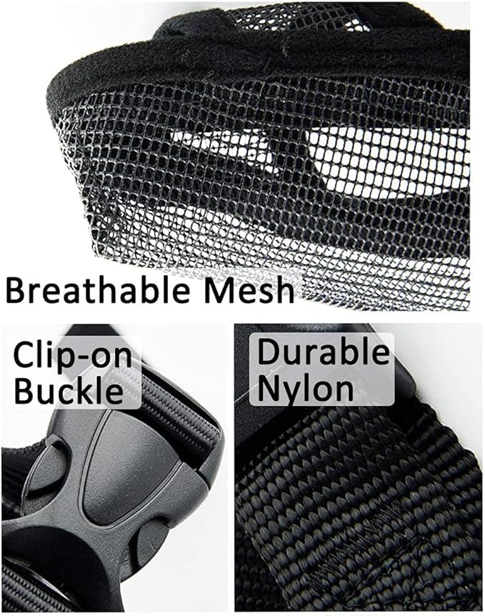 Crazy Felix Nylon Dog Muzzle for Small Medium Large Dogs Dachshund Beagle Poodle Labrador, Air Mesh Breathable and Drinkable Pet Mouth Guard for Anti-Biting Chewing Scavenging(XXXS, Grey)-Mewly Pet