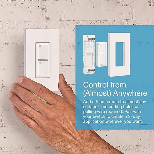 Lutron Caseta Original Smart Switch (Lutron Smart Hub Required), for LED Lights and Fans, 6 Amp, Single-Pole/3-Way, Neutral Required, PD-6ANS-LA-8-Pack, Light Almond, 8 Pack