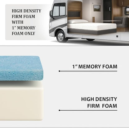 Foamma 10” x 42” x 80” Camper/RV Travel Gel Memory Foam Bunk Foam Mattress Replacement, Made in USA, Comfortable, Travel Trailer, CertiPUR-US Certified, Cover Not Included