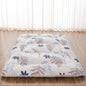 Japanese Floor Mattress, Futon Mattress with Portable Storage Bag and Washable Cover, Roll Up Thick Tatami Mat Suitable for Camping, Guest Room, White Leaf, Queen
