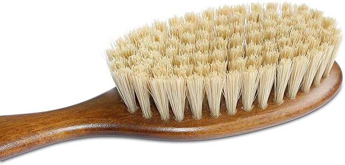 Mars Coat King Bristle Cat Hair Brush Deshedding Tool - Pet Grooming Supplies for Furry, Shaggy, Loose Hair in all Breeds, Wooden Handle for Thick Coats - ¾" Bristles, 2" Wide Head-Mewly Pet