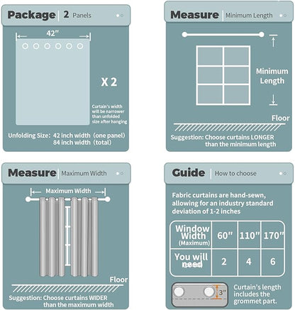 BGment Blackout Curtains - Grommet Thermal Insulated Room Darkening Bedroom and Living Room Curtains, Set of 2 Panels (42 x 84 Inch, Champagne)