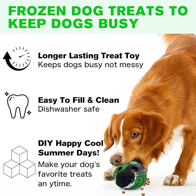 Interactive Dog Licking Toy - Freezable Fillable, Slow Feeding Puzzle Ball, Relieves Boredom and Stimulates Intelligence - This Interactive Dog Toy is Suitable for Small and Medium Breed-Mewly Pet