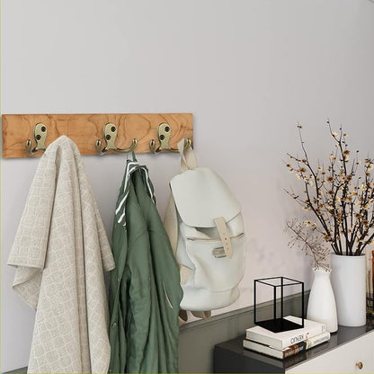 IBosins 16 Pack Heavy Duty Double Prong Coat Hooks Wall Mounted Antique Brass Wall Hook Rustic Utility Hooks for Coat, Scarf, Bag, Towel, Key, Cap, Cup, Hat