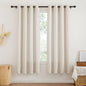 RYB HOME Linen Sheer Curtains - Semi Sheer Light Filtering Privacy Curtains, Country Rustic Window Draperies for Living Room Closet Nursery Doorway, W 52 x L 72, 2 Panels, Beige