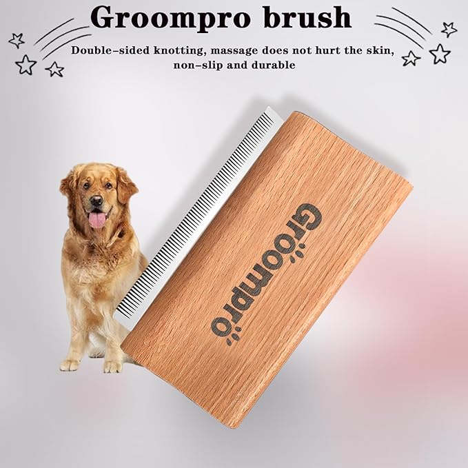 Groompro Deshedding Brush, Dog Brush for Shedding, Zen Brush for Cats,Cat Brushes Dog Brus Pet Hair Removal Tool, Painlessly Remove for Short & Long Hair(L(5.3 inch))-Mewly Pet