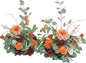Ling's Moment 22" Tall Fall Free Standing Artificial Flowers Arrangements 2 pcs Fall Wedding Aisle Runner Chair Decorations Fake Terracotta Arch Entryway Ceremony Reception Church Rose Floral Party