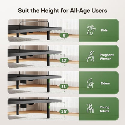 Marsail MS01 Queen Adjustable Bed Base Frame, 4 Ports USB A&C Adjustable Bed Base with Under-Bed Nightlight, 3 Minutes Fast Assembly, Wireless Remote Control Adjustable Bed with 4 Height Options