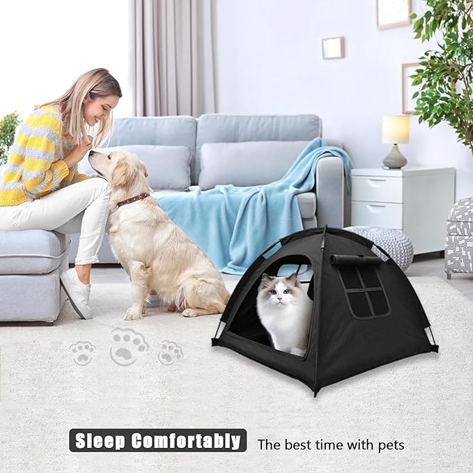 Cat Tent House、Cat's Nest, Quick Assembly and disassembly, Portable Indoor/Outdoor pet Tent House for Cats, Puppies and Other Small Animals-Mewly Pet