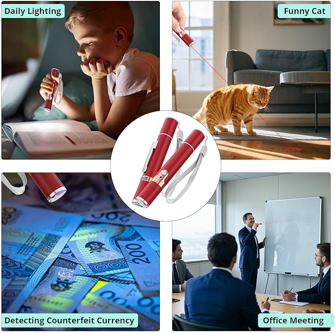 TBTeek Cat Toys for Indoor Cats, 2 Pieces, Rechargeable, 7 Adjustable Patterns, Interactive Kitten Pet Dog Chase Toy for Cats Fun Playing Exercise（Red）-Mewly Pet