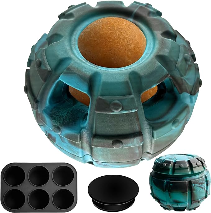 Yipetor Frozen Treat Dispensing Dog Toy - Large Chew Toy, Freezable Fillable Rubber, Reduces Anxiety, Easy to Clean, Interactive Puzzle (Large)-Mewly Pet