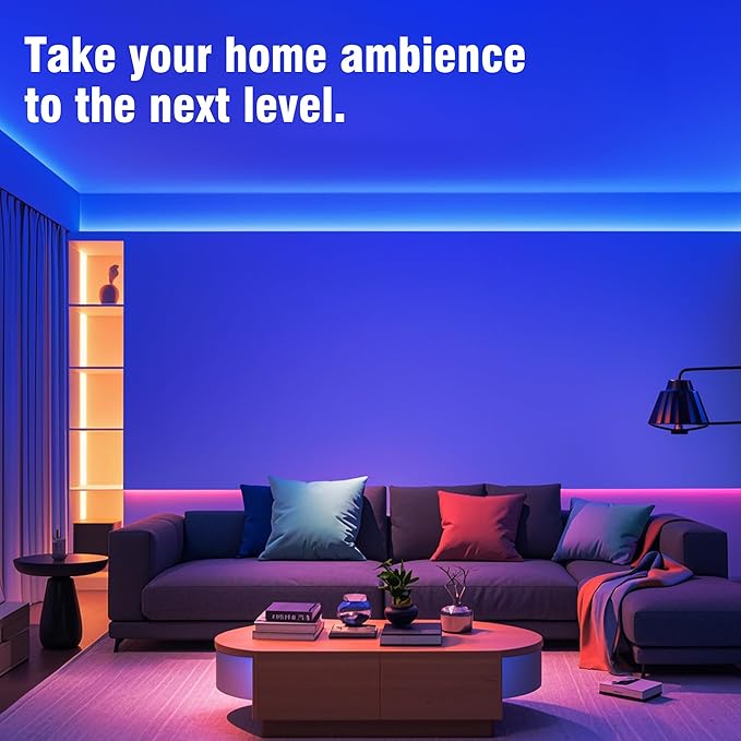 VOLIVO LED Strip Lights for Bedroom 200ft, Smart Bluetooth RGB Light Strips with App Control & Music Sync, Color Changing LED Lights for Room, Home, Party Decor