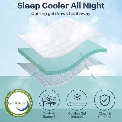 RISAR Memory Foam Mattress Topper California King Size Mattress pad 3’’ Inch High Density Mattress Cooling Gel Thick Topper for Back Pain Relief Best Soft Bed with Cover(72 x 84 inch)