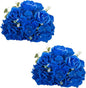NUPTIO Royal Blue Flowers for Centerpieces: 2 Pcs 11.8 inch Diam Artificial Flower Balls for Centerpieces - Fake Flower Ball Arrangement Bouquet Rose Wedding Centerpieces for Tables Decorations