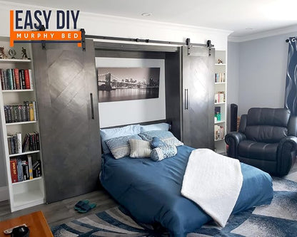 Twin Size DIY Murphy Bed Hardware Kit – Vertical Wall Bed for Space-Saving - Budget-Friendly DIY Setup -Made in USA -Hide Away Design with Twin Murphy Bed Hardware - Bed Lift Mechanism - Pull Down