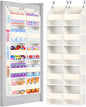 Heavy Duty Over The Door Organizer 5 Tiers, Extra Large Behind Door Storage of 10 Big Front & 10 Mesh Pockets, 80lb Weight Capacity, Hanging Doors Storage Organizer for Closet Bedroom Nursery, Beige