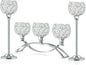 Crystal Tealight Candle Holder Centerpiece Home Decorative Candlestick Holder Elegant Table Centerpiece Home Decor Wedding Party Anniversary (Silver, Set of 3)