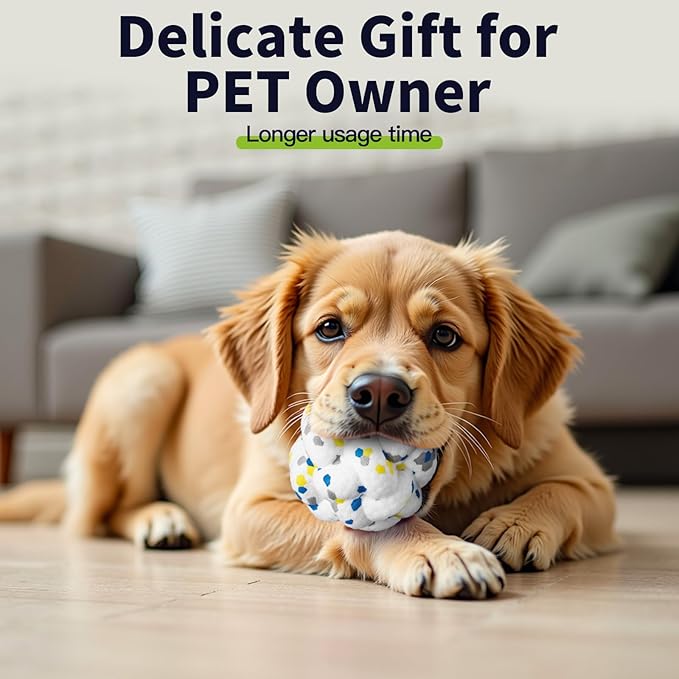 Upgrade Dog Balls Interactive Toys for Aggressive Chewers, Indestructible Tennis Durable Bouncy for Fetch Game, Lightweight Floating, White-Mewly Pet