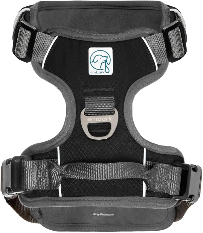 Embark Adventure Dog Harness, Reflective Trim No Pull Dog Harness for Large Dogs - Military Grade Nylon, Front Clip with Gel Lined Handle. Soft & Padded Puppy for Any Breed-Mewly Pet