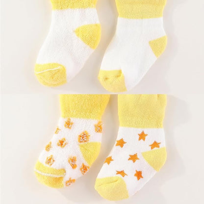 Unisex Baby Terry Socks 5-Pack for Baby boy and girl 0-12 Months Warm Cotton Socks