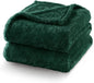 Exclusivo Mezcla Plush Fuzzy Fleece Bed Blanket King Size, Super Soft, Fluffy and Warm Blankets, Suitable for All Seasons (Forest Green, 90x104 Inches)