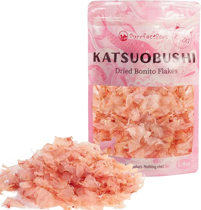 Purrfectpaws Premium Dried Bonito Flakes: Delicious Treats for Dogs & Cats - All-Natural and High in Protein - 1.4oz Bag-Mewly Pet