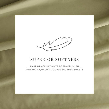 Linen Market Queen Sheet Set 4 Piece - Ultra Comfortable & Breathable Cooling Queen Bed Sheets - Deep Pocket & Wrinkle-Free Sheets Fits 16" Mattress - Extra Soft & Oeko-TEX Certified - Sage