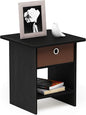 Furinno Dario End Table / Side Table / Night Stand / Bedside Table with Bin Drawer, 1-Pack, Americano/Medium Brown